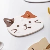 "2024PVC Light luxury cat-shaped cute coasters, anti-slip coasters, bowl MATS, teacup MATS, heat-insulating coasters. details Picture